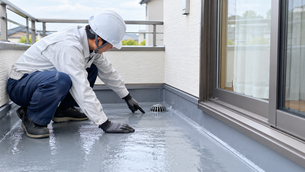 雨漏りはベランダが原因？確認する場所と正しい補修の進め方の解説イメージ