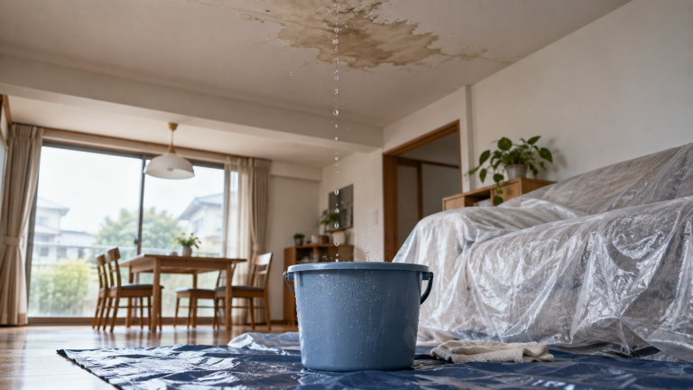 雨漏り修理 自分でできる？安全な応急処置と業者に任せる判断基準の解説イメージ